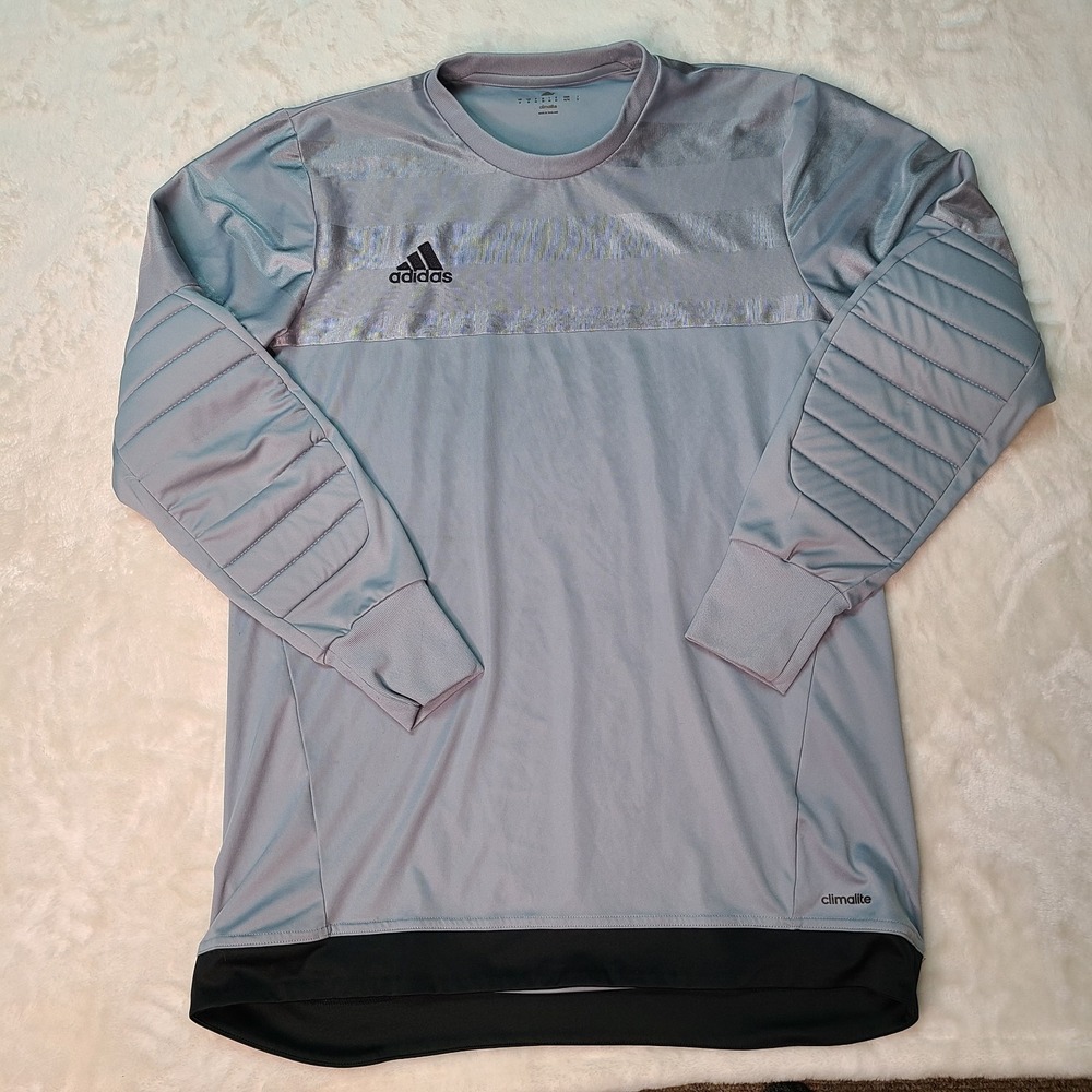 Adidas Goalkeepers Long Sleeve Soccer Jersey Blue Mens Sz Medium Entry 15 Padded